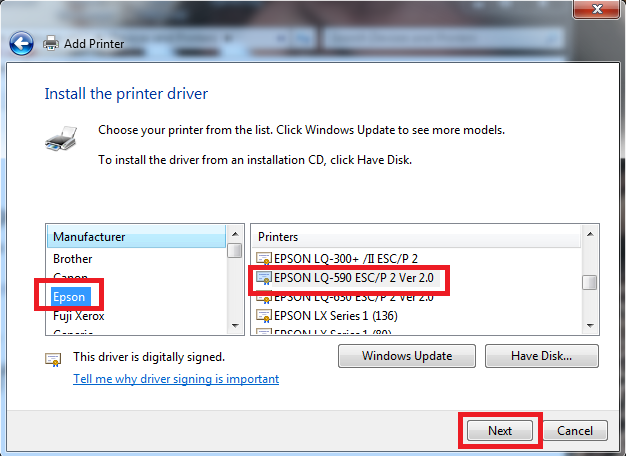 download driver epson lq 300 ii for windows 7